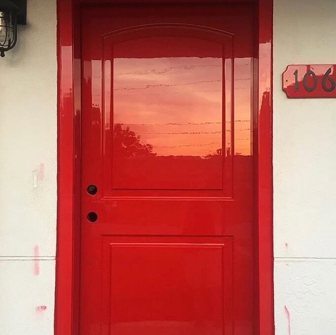 high gloss paint on building