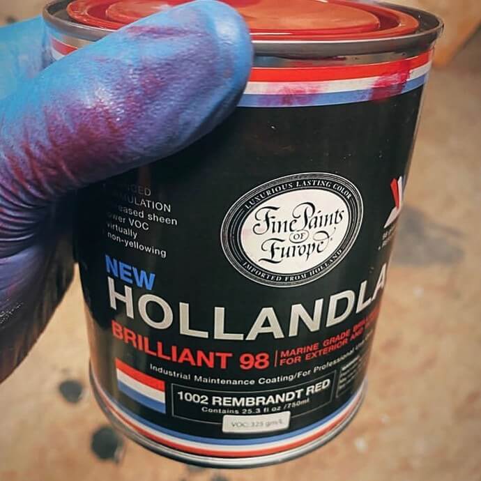 high gloss paint on building
